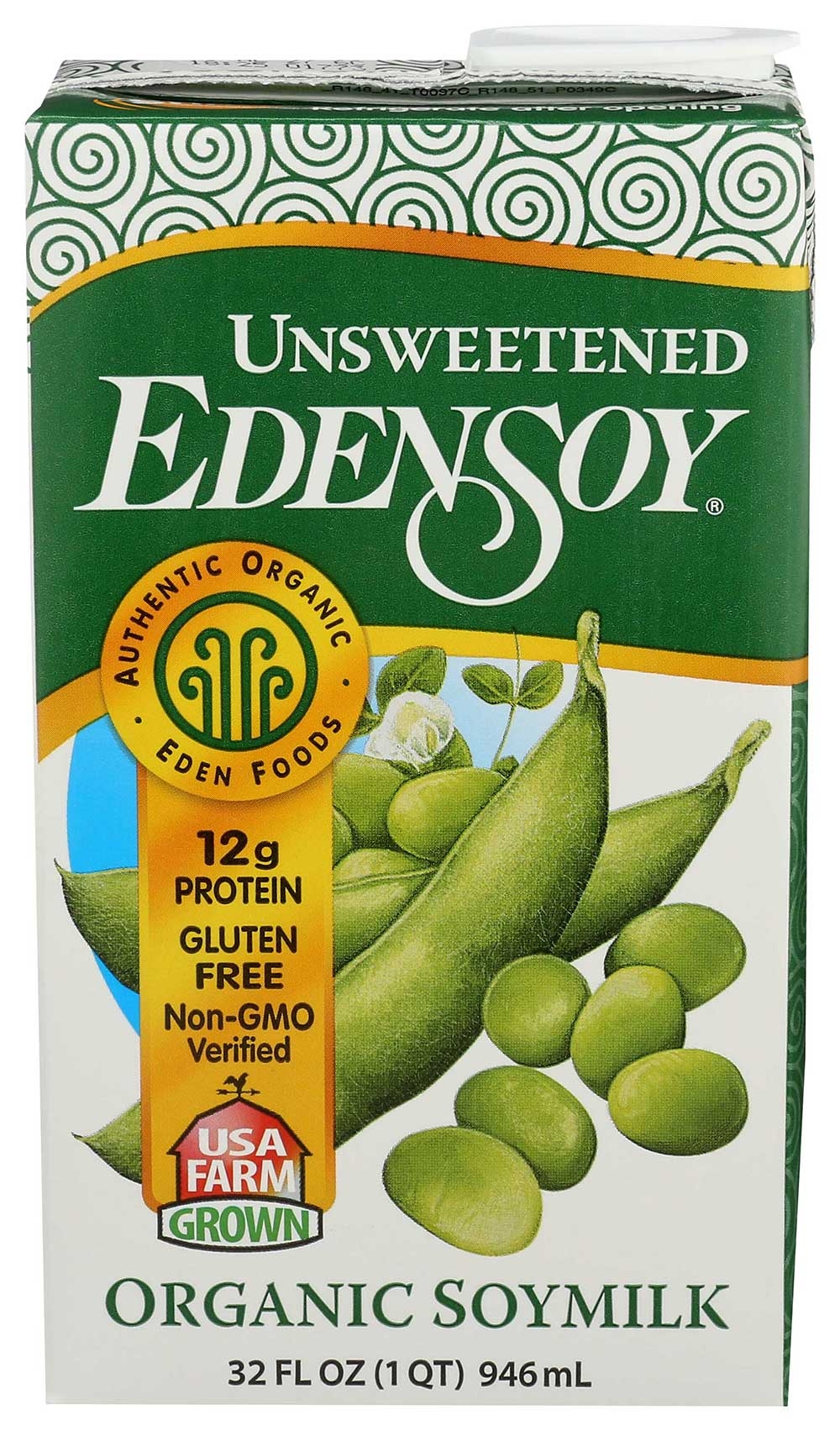 Eden Foods Organic Edensoy Unsweetened Soymilk, 32 Ounce -- 12 per case.