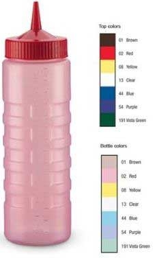 Vollrath Clear Wide Mouth Squeeze Bottle with Brown Cap, 16 Ounce -- 12 per case