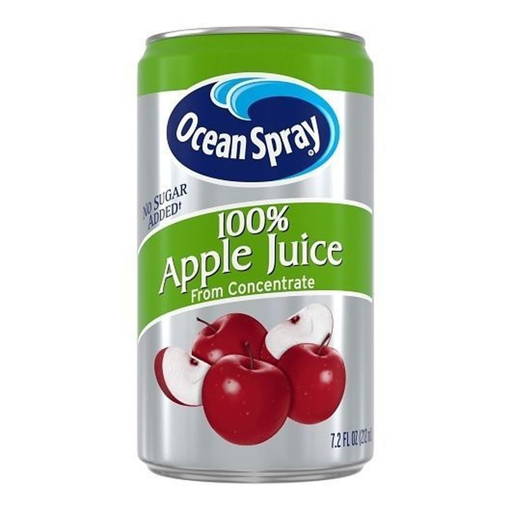 Ocean Spray No Sugar Added 100 Percent Apple Juice, 7.2 Fluid Ounce -- 24 per case