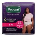Depend Night Defense Large Blush Overnight Underwear for Women, 14 count -- 4 per case