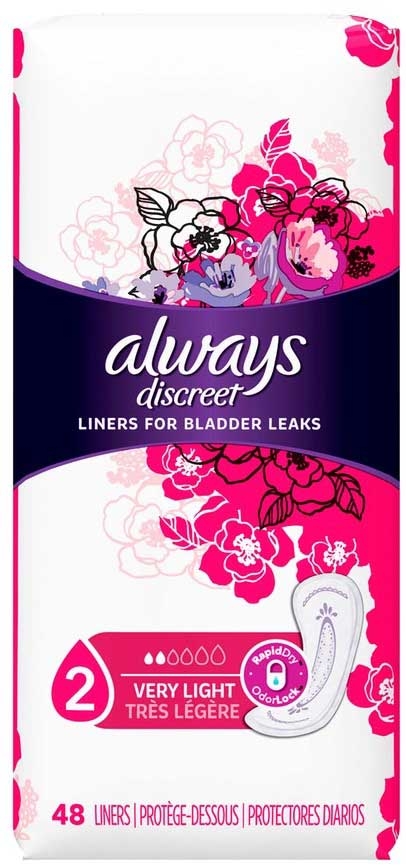 Always Discreet Very Light Regular Liner, 48 count per pack -- 3 per case.