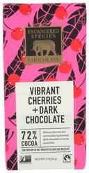 Endangered Species Bitter Dark Chocolate with Cherry and Puffins, 3 Ounce -- 12 per case.