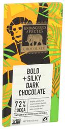 Endangered Species Chocolate Smooth Belgian Dark Chocolate Bar, 3 Ounce -- 12 per case.
