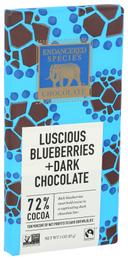 Endangered Species Chocolate Dark Chocolate with Blueberry Bar, 3 Ounce -- 12 per case.