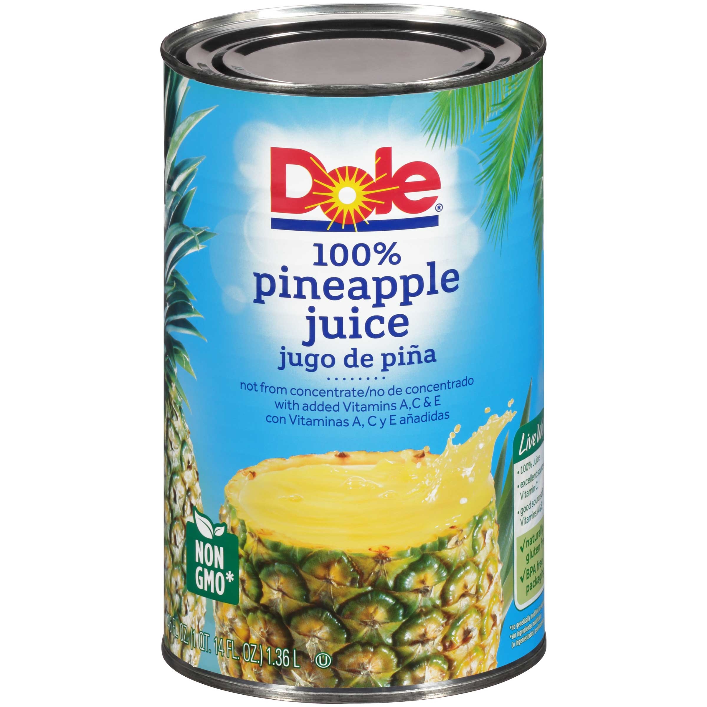 Dole Pineapple Juice, 46 Ounce -- 12 per case.