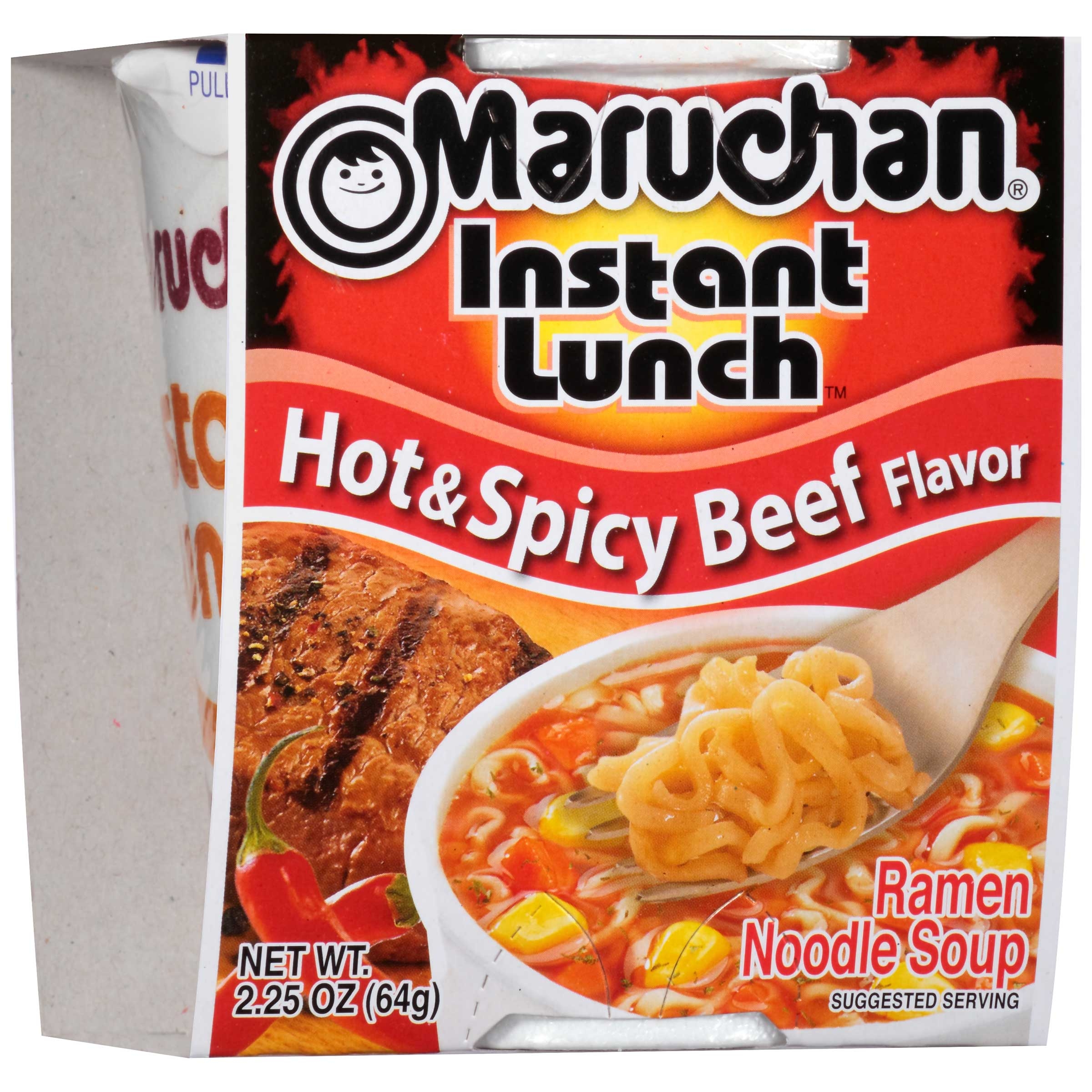 Maruchan Instant Lunch Hot N Spicy Beef Flavor - 2.25 oz. cup, 12 per case