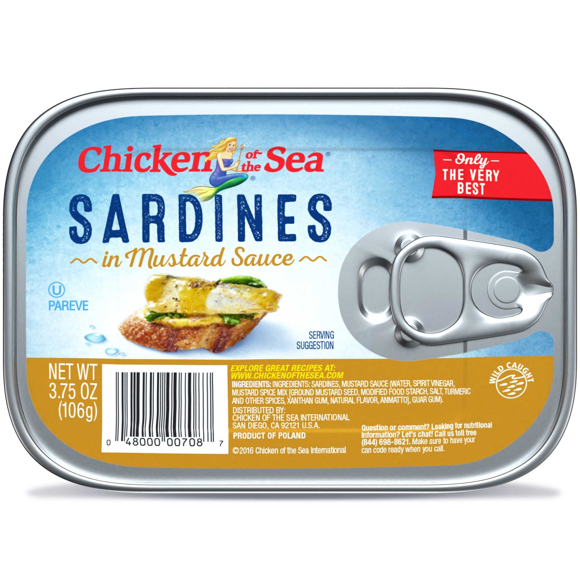 Chicken of the Sea Sardines in Mustard Sauce, 3.75 Ounce -- 18 per case.