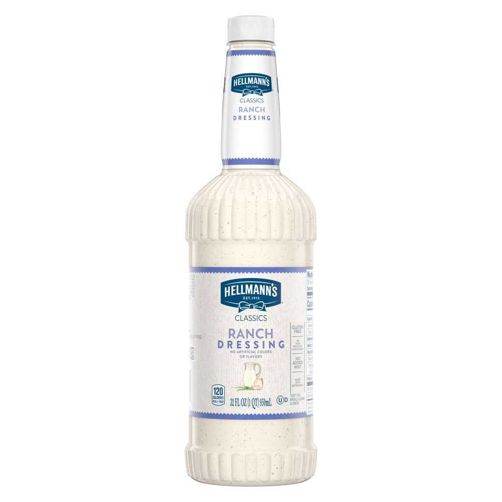 Single Hellmann's Classics Ranch Salad Dressing Salad Bar Bottle, 32 Fluid Ounce