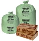 Pitt Plastics BioStar Compostable 30 x 36 1 Mil Green Perforated Can Liner Roll -- 150 per case.