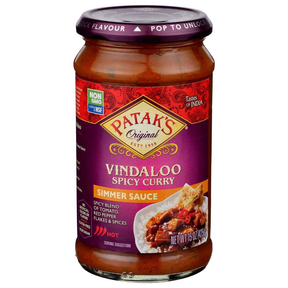 Pataks Spicy Vindaloo Curry Simmer Sauce, 15 Ounce -- 6 per case