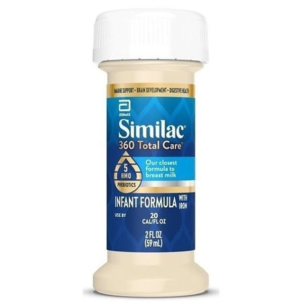Similac 360 Total Care Non Gmo Milk Based Ready To Feed Liquid Infant Formula with Prebiotics, 2 Fluid Ounce Bottle -- 24 per case