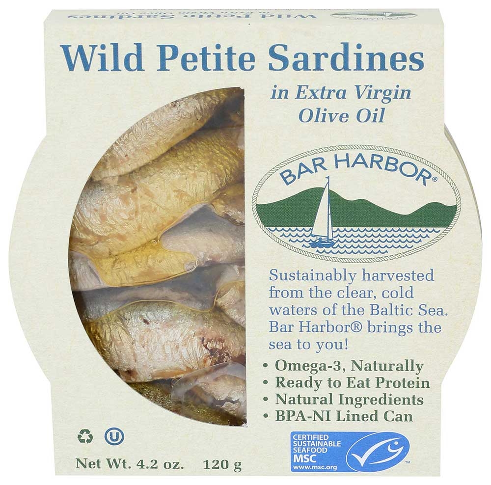 Bar Harbor Wild Petite Sardine in Extra Virgin Olive Oil, 4.2 Ounce -- 12 per case
