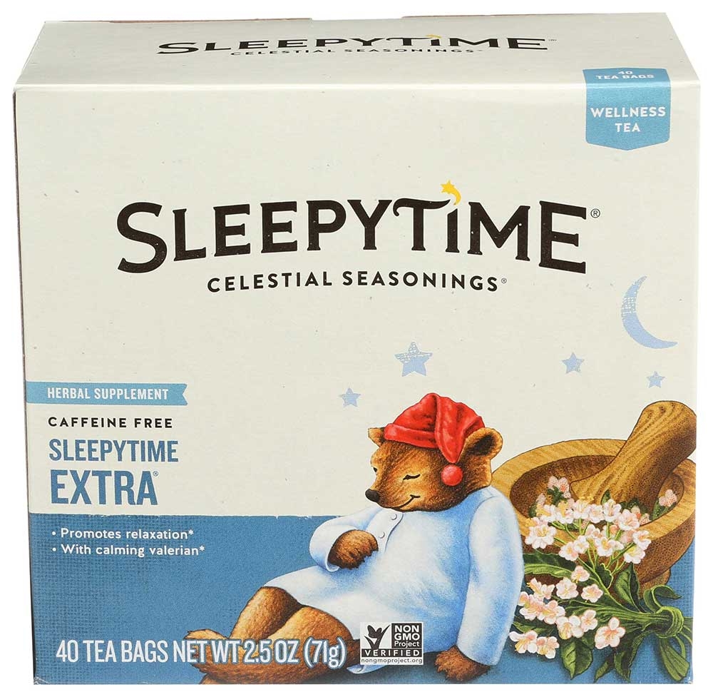 Celestial Seasonings Slepy Time Extra Wellness Tea, 40 tea bags per pack -- 6 per case