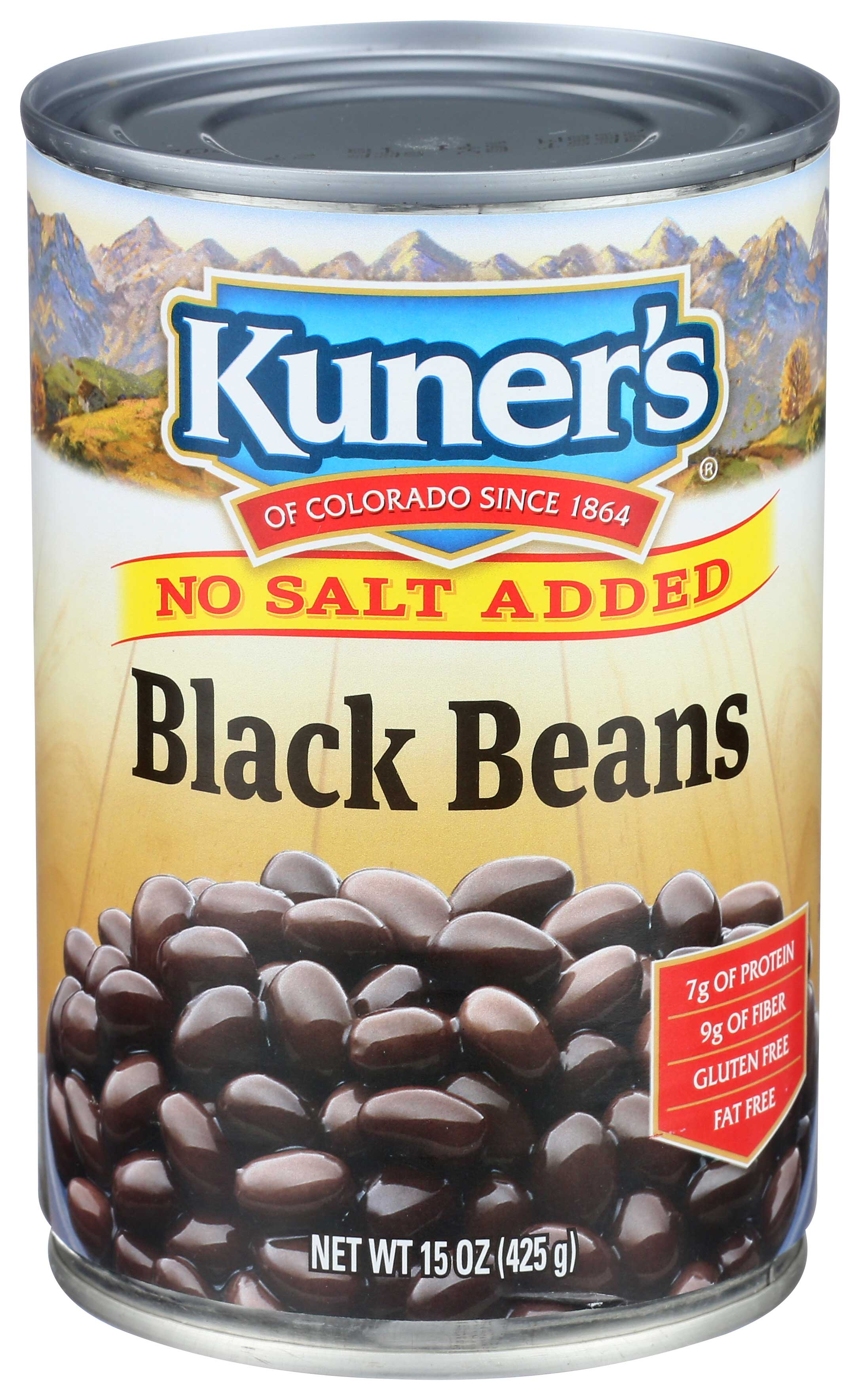 Kuners No Salt Added Black Beans, 15 Ounce -- 12 per case