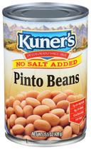 Kuners No Salt Added Pinto Beans, 15 Ounce -- 12 per case