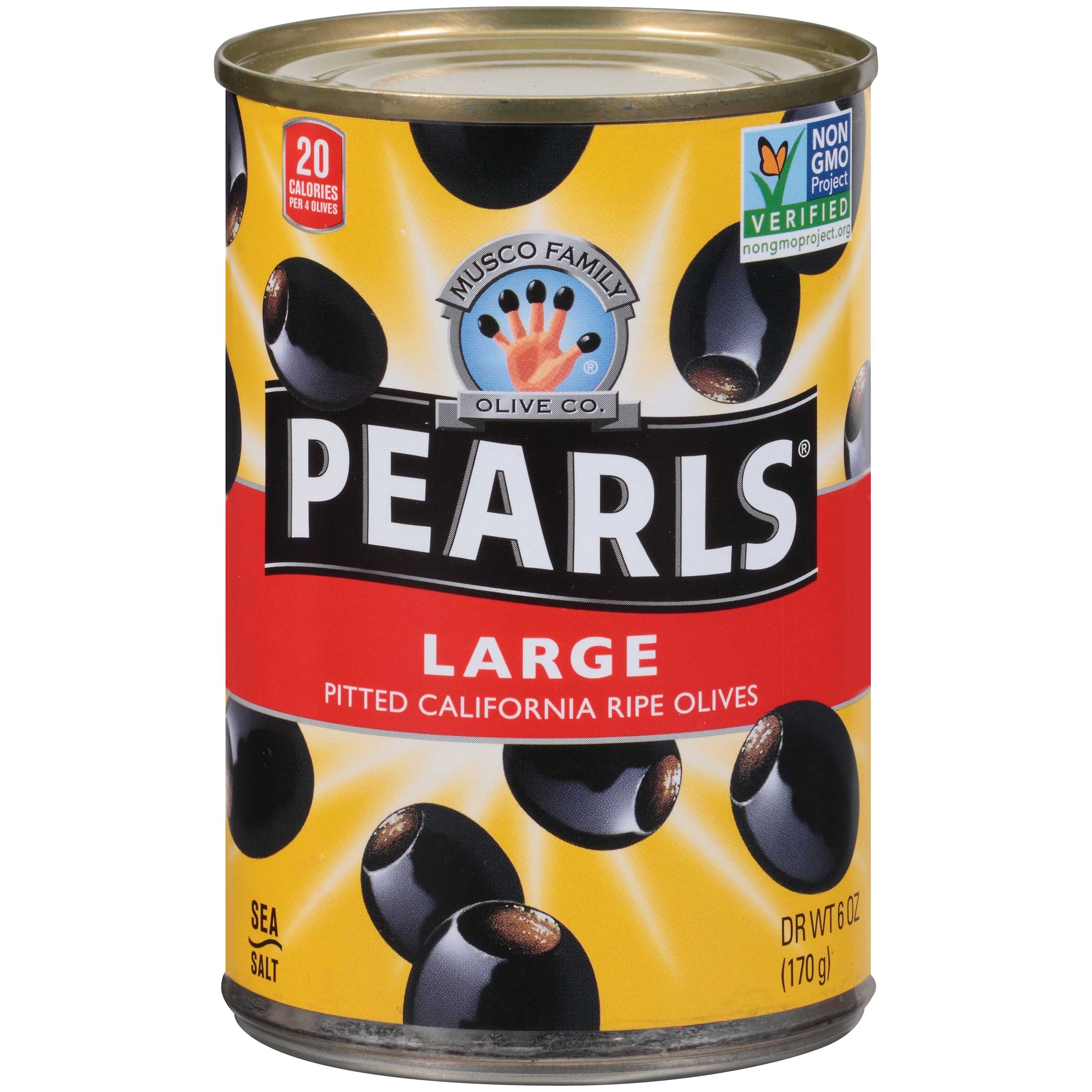 Pearls Large Pitted Ripe Olives, 6 Ounce -- 12 per case.