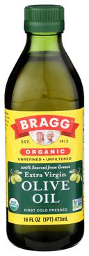 Bragg Organic Extra Virgin Olive Oil, 16 Ounce -- 12 per case.