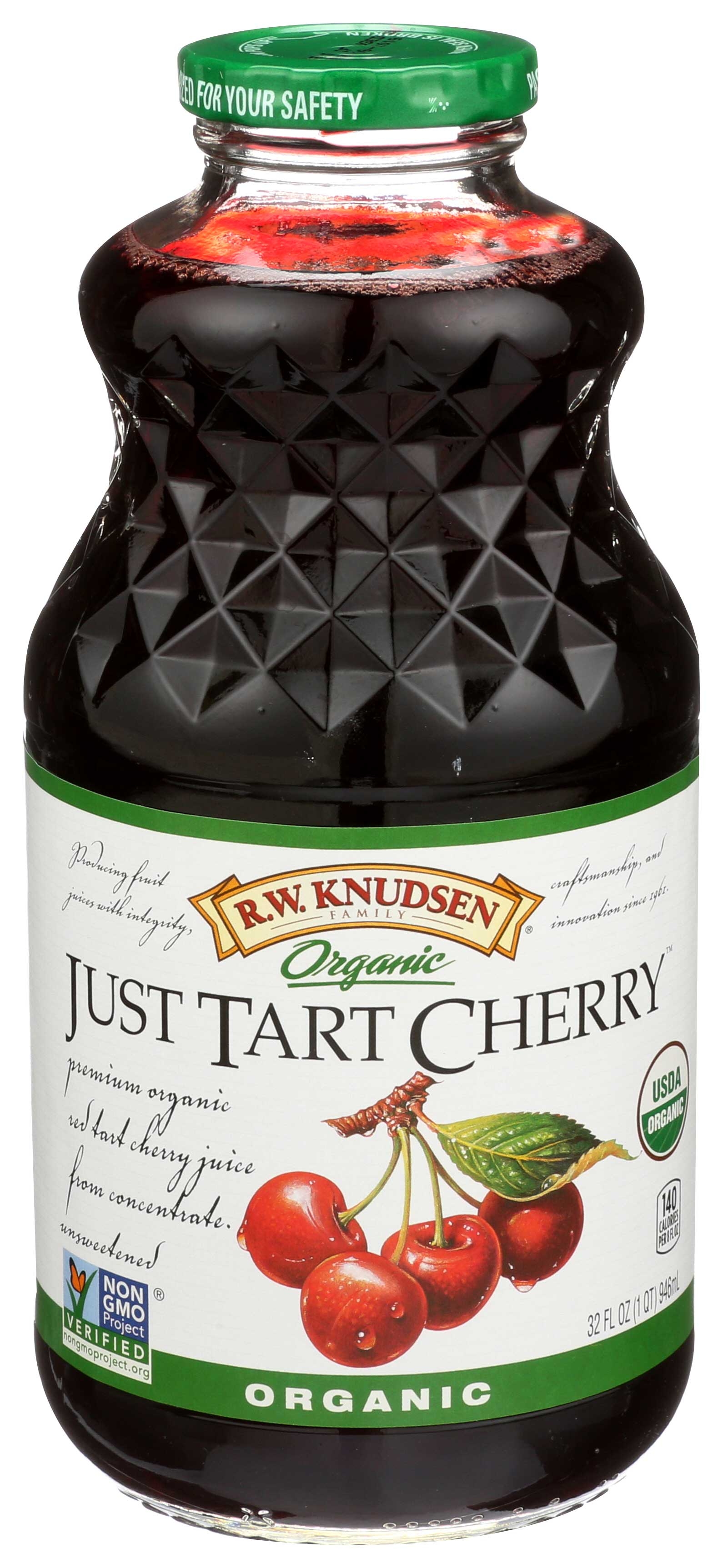 R.W. Knudsen Organic Just Tart Cherry Juice, 32 Fluid Ounce -- 6 per case