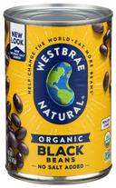 Westbrae Organic Black Beans; Fat Free - 15 ounce -- 12 per case.