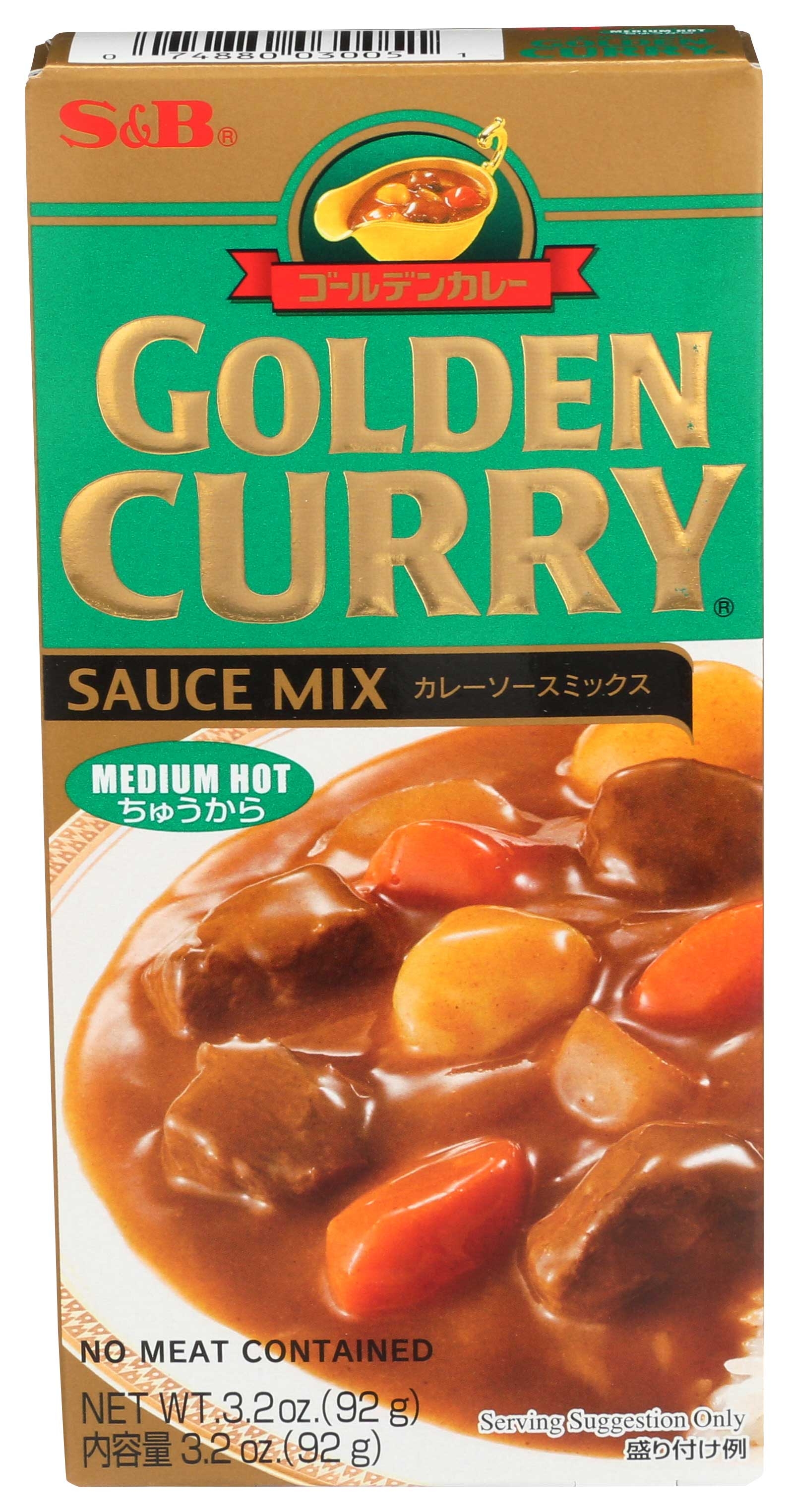 S & B Golden Curry Medium Hot Sauce Mix, 3.2 Ounce -- 12 per case