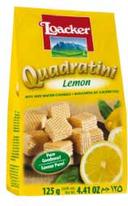 Loacker Quadratini Lemon Bite Size Wafer Cookie, 4.41 Ounce -- 6 per case