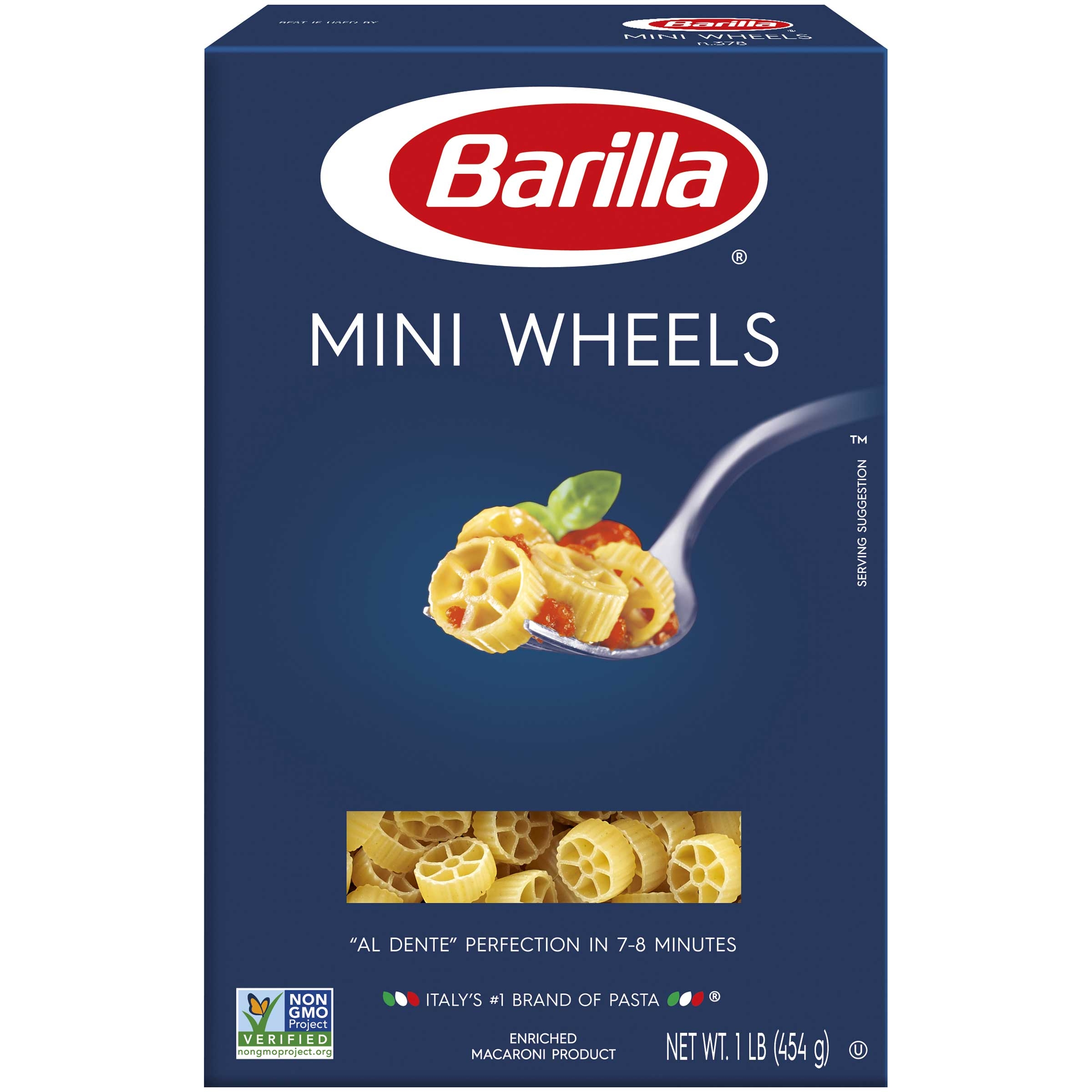 Barilla Mini Wheel Pasta, 16 Ounce -- 12 per case.
