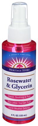 Heritage Store Rosewater and Glycerin Body Oil with Atomizer, 4 Fluid Ounce