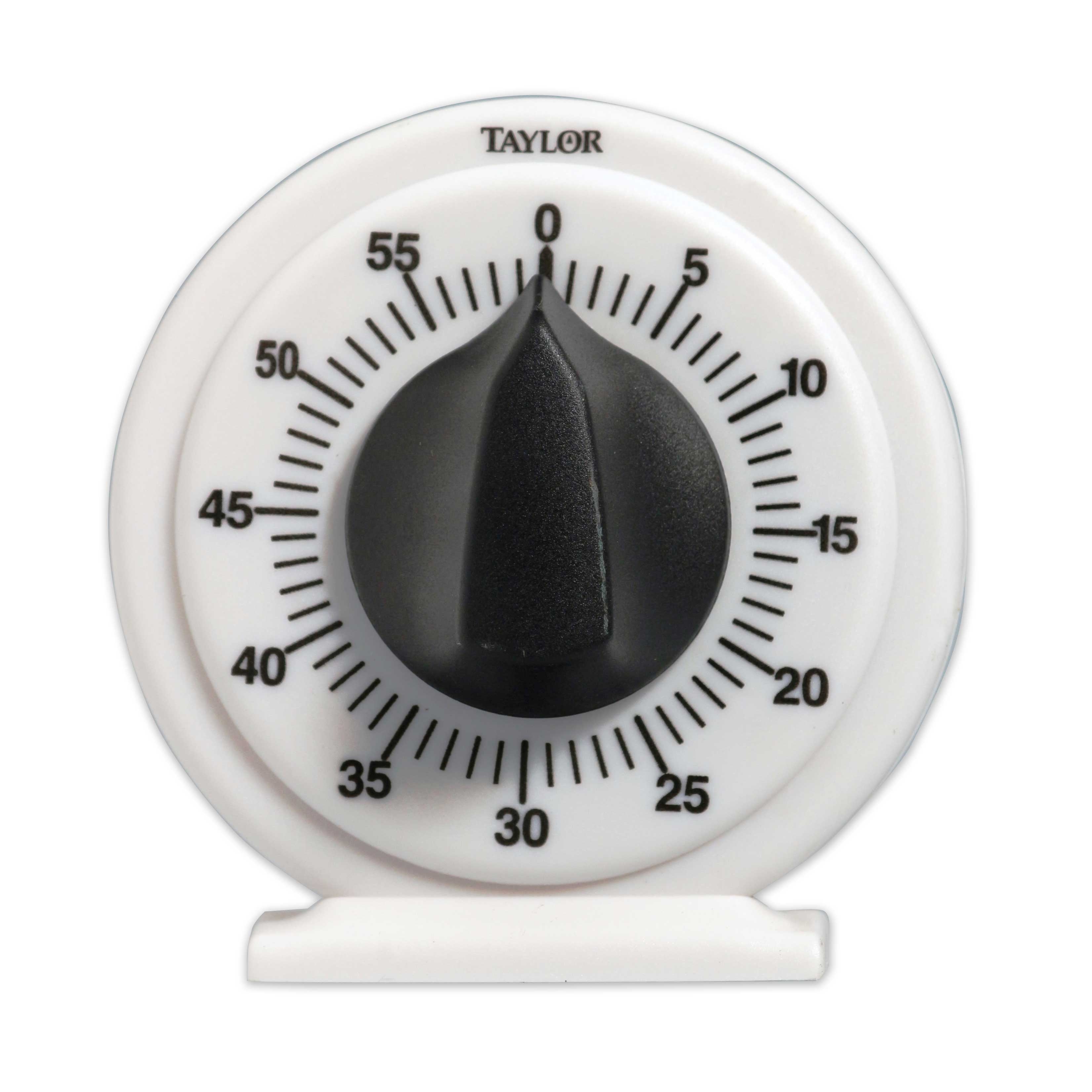Taylor White Long Ring Large Number Kitchen Mechanical Timer, 3.5 x 1.5 x 3.5 inch.