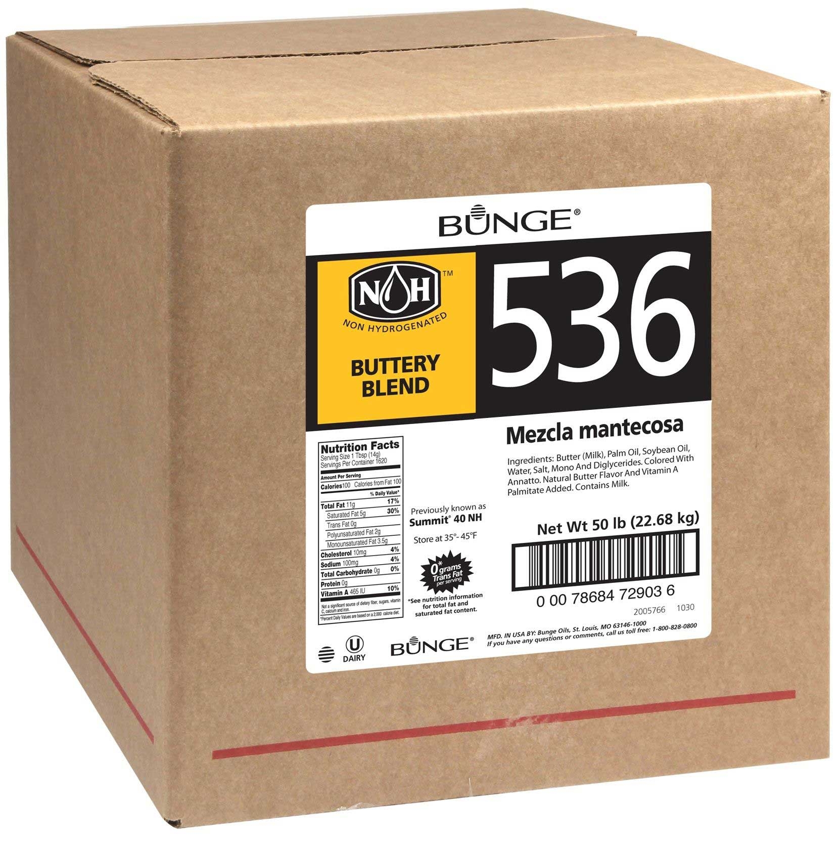 Bunge Non Hydrogenated 536 Butter Blend, 50 Pound.
