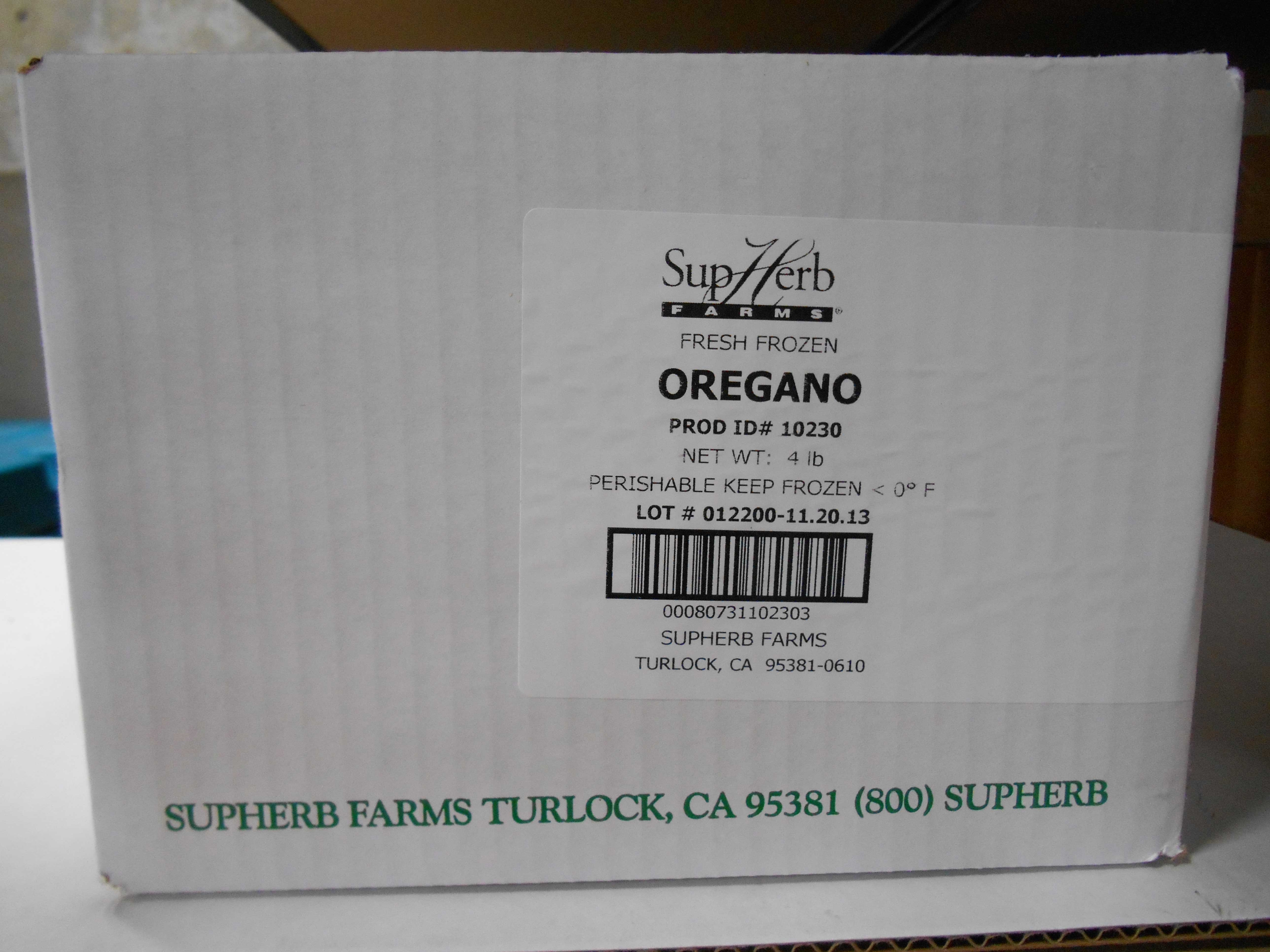 SupHerb Fresh Oregano, 4 Pound.