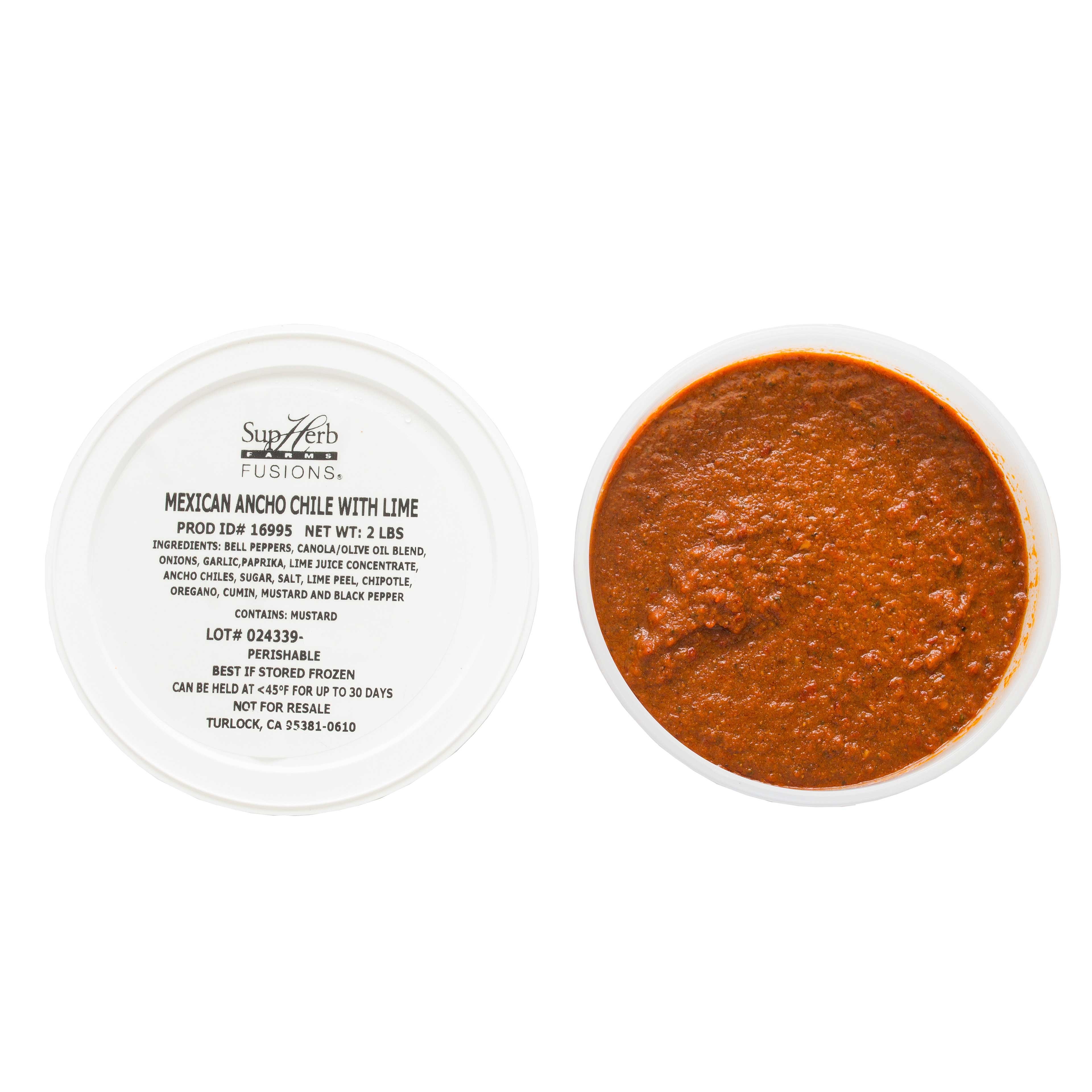 SupHerb Farms Mexican Ancho Chile with Lime Paste, 2 Pound -- 2 per case.