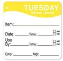 Daymark Square Tuesday Food Label, 2 x 2 inch -- 250 per case