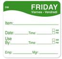 Daymark Square Friday Food Label, 2 x 2 inch -- 12 per case