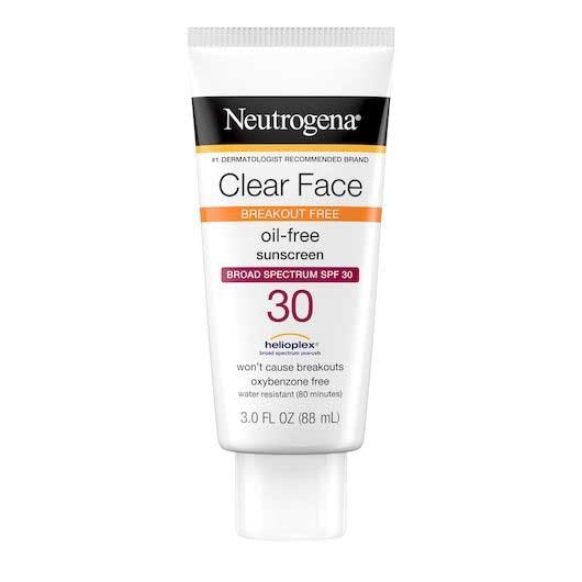 Neutrogena Clear Face Break Out Free SPF 30 Sunscreen Liquid Lotion, 3 Fluid Ounce -- 12 per case