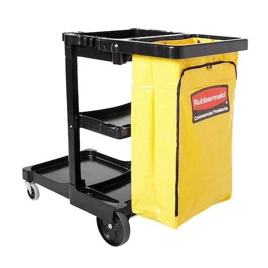Rubbermaid Black Traditional Janitorial Cleaning Cart