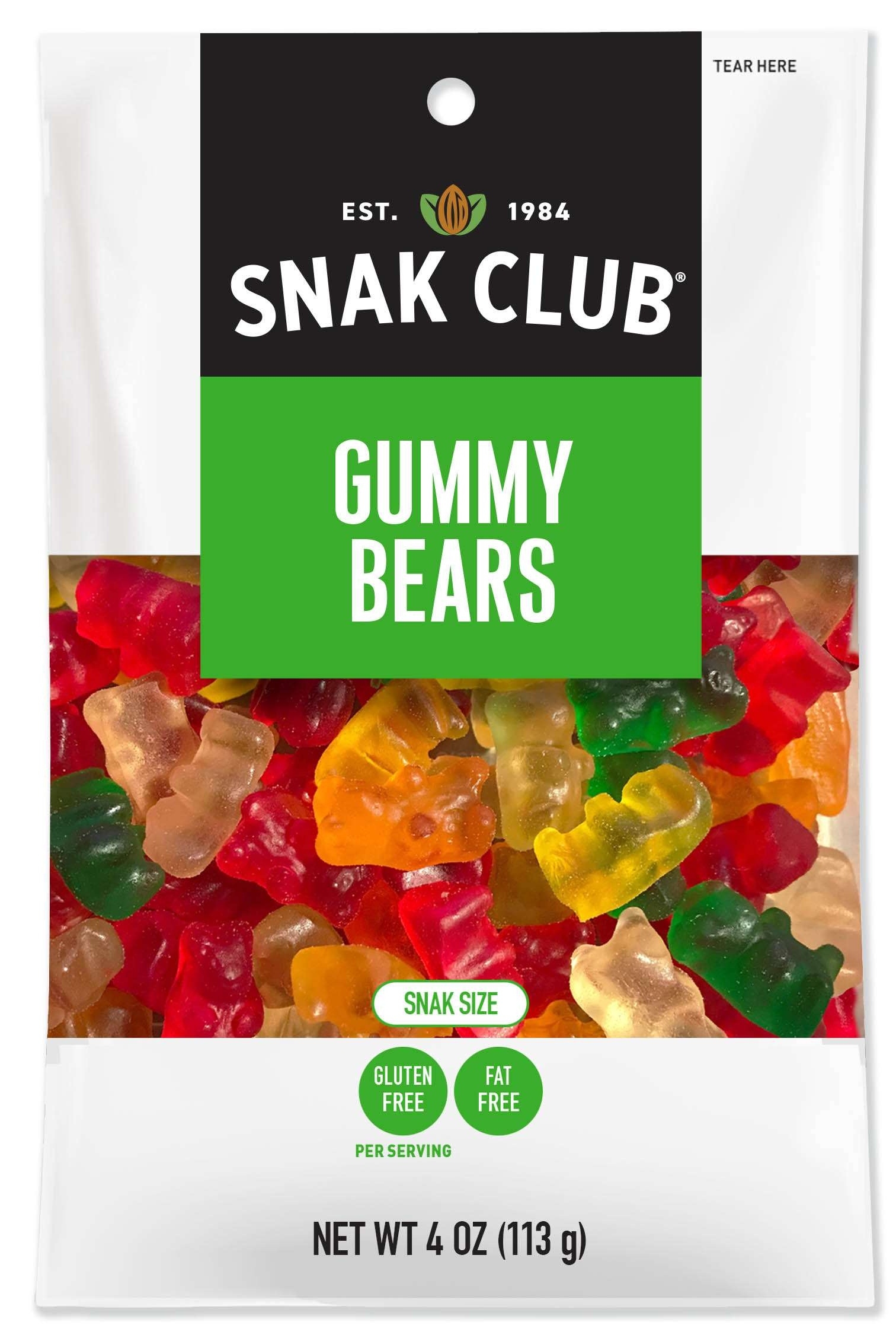 Century Snacks Snak Club Gummy Bears, 4 Ounce Bag -- 12 per case
