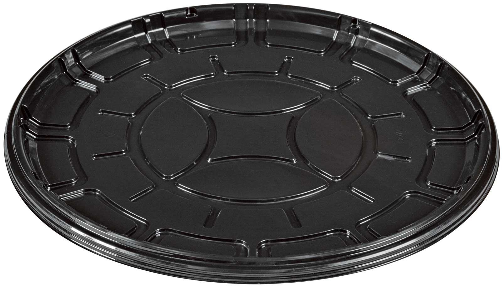 PartiPak PETE Black Round Everyday Tray, 18 inch -- 50 per case.