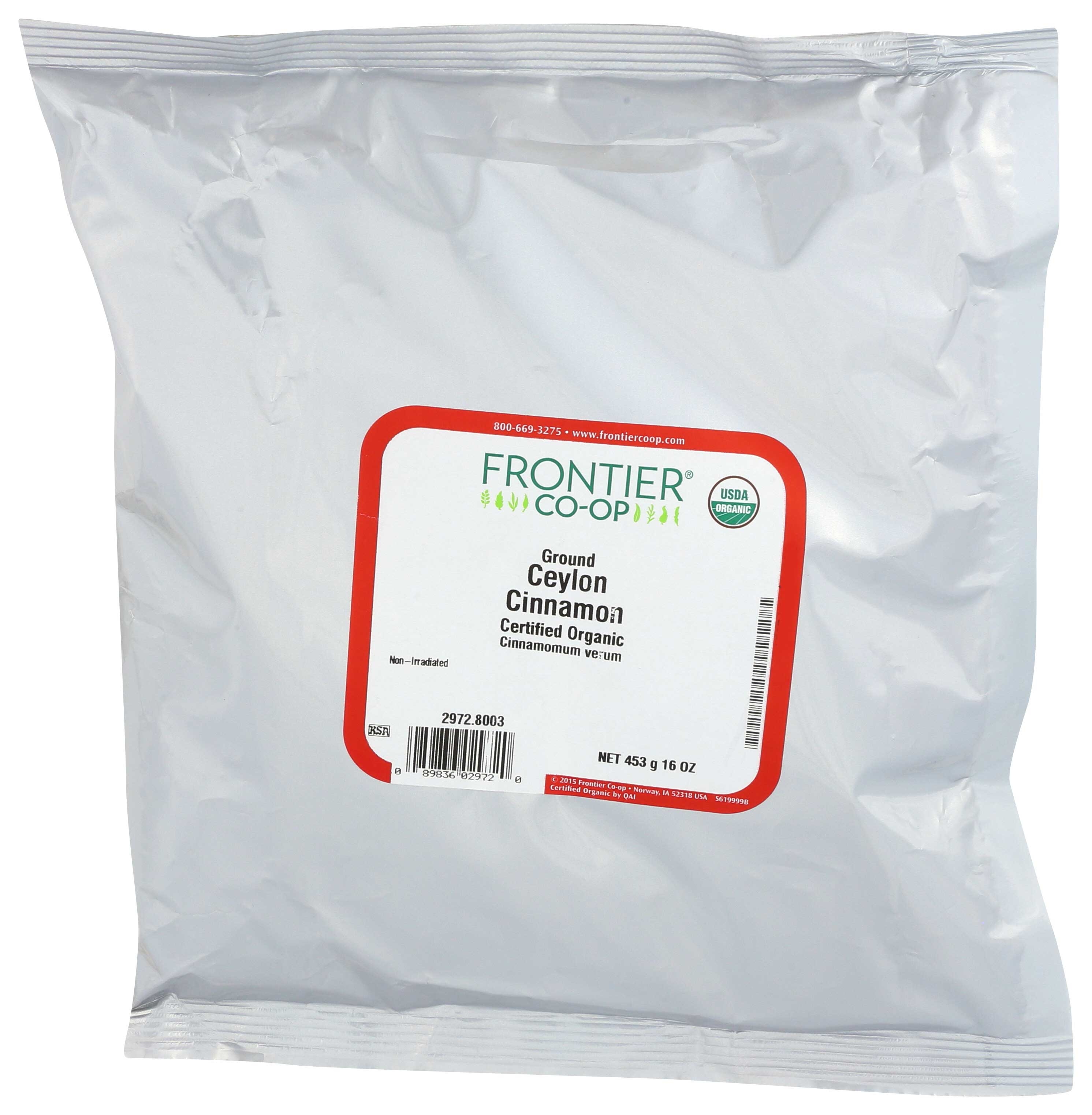 Frontier Organic Ground Ceylon Cinnamon Powder, 1 Pound