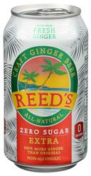 Reeds Zero Sugar Extra Craft Ginger Beer, 12 Fluid Ounce Can - 4 count per pack -- 6 packs per case