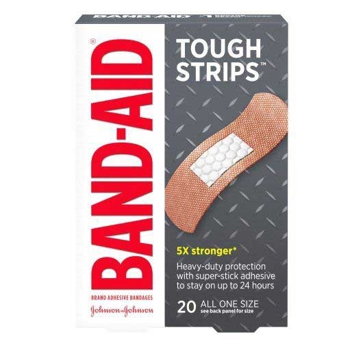 Band Aid Tough Strips Bandage - 20 count per pack -- 20 packs per case