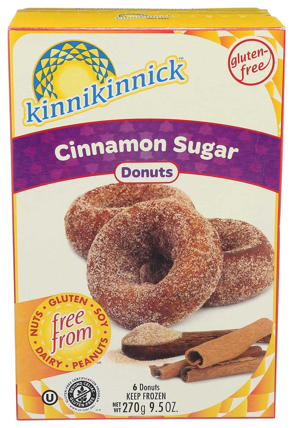 Kinnikinnick Foods Cinnamon Sugar Donut, 9.5 Ounce -- 8 per case.