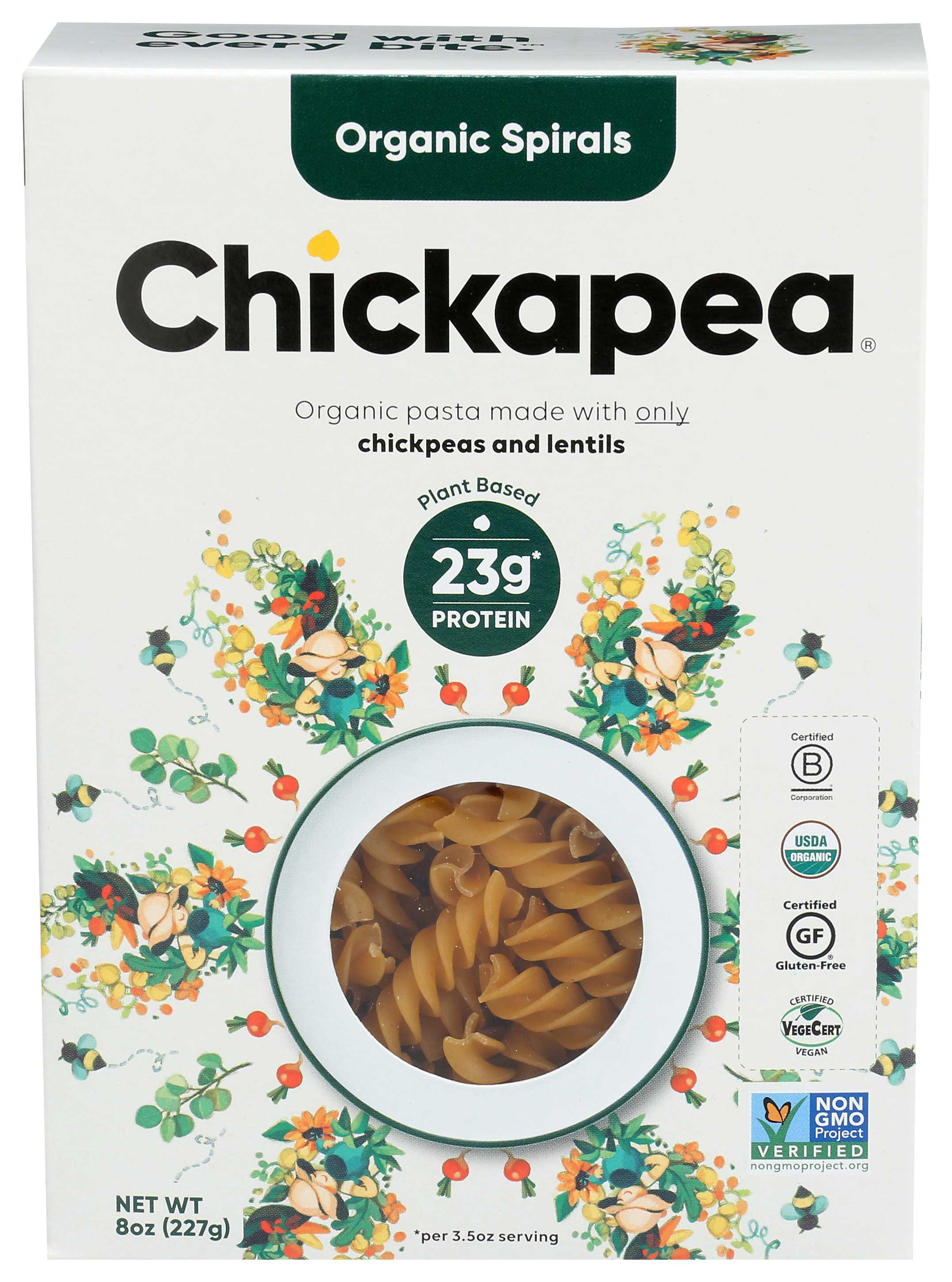 Chickpea Organic Chickpeas and Lentils Spiral Pasta, 8 Ounce -- 6 per case