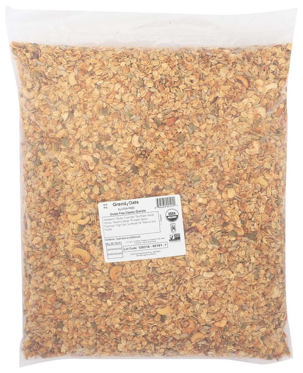 Grandy Oats Organic Gluten Free Classic Granola, 10 Pound