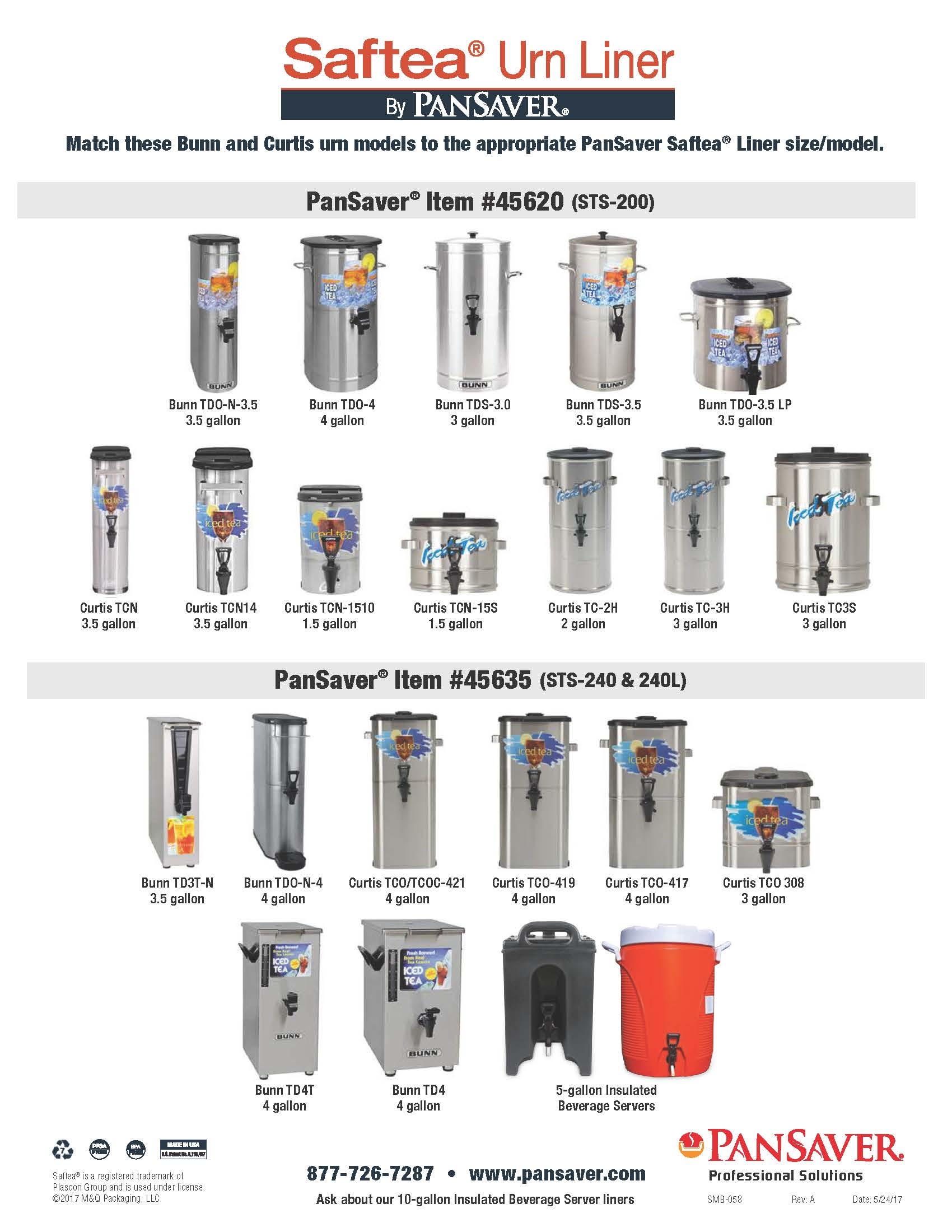 Pansaver Saftea Urn Liner, 240 Liter -- 50 per case.