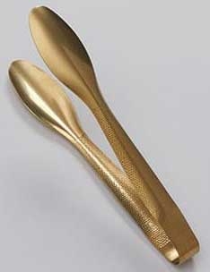 American Metalcraft Vintage Gold Hammered Serving Tong, 9 inch Length