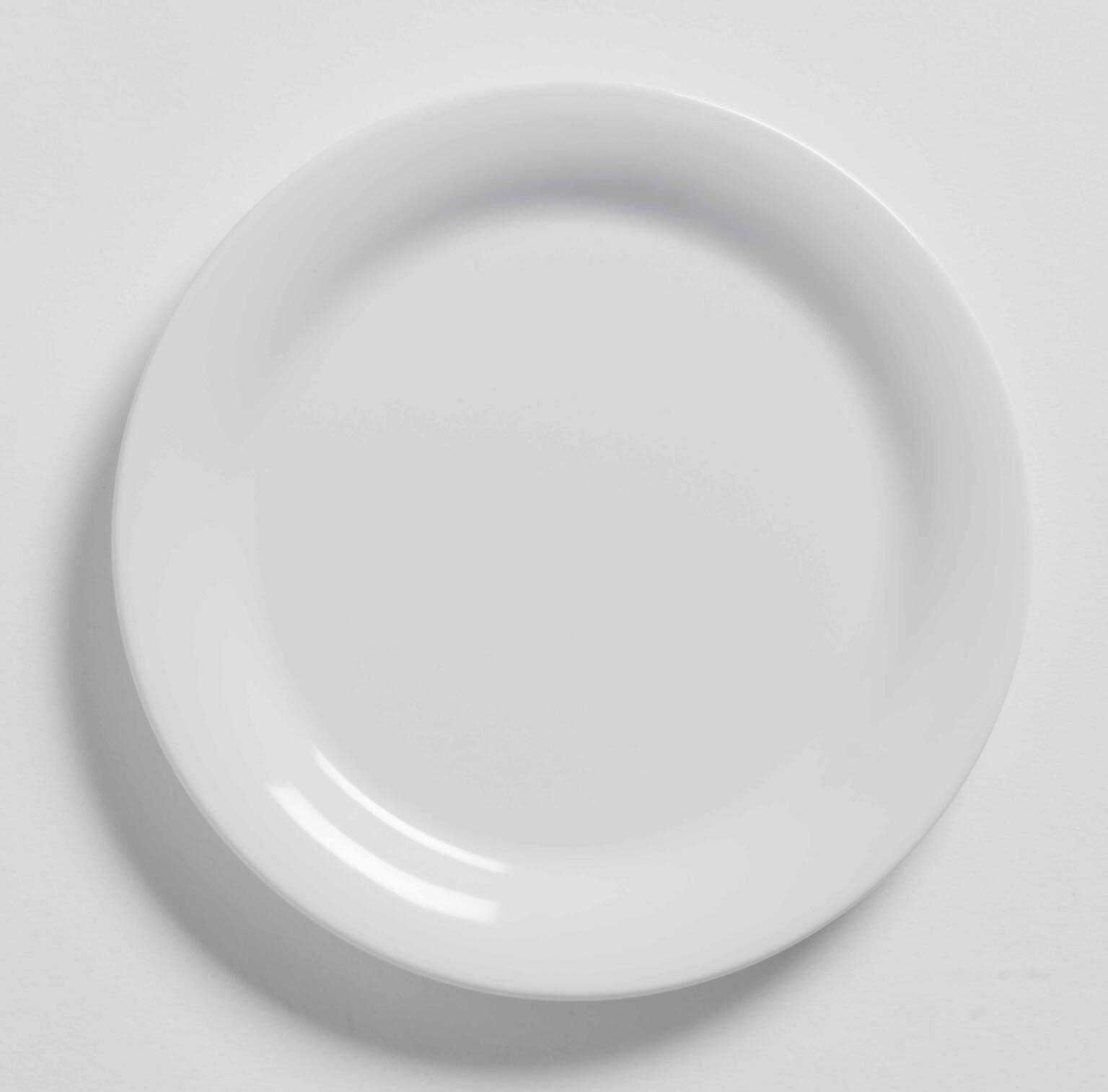 American Metalcraft Jane Collection White Melamine Wide Rim Bread and Butter Plate, 6-1/2 inch Dia X 5/8 inch Height