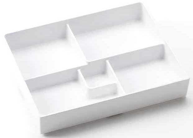 American Metalcraft Naturals Collection White 5 Compartment Bento Box, 10-7/8 inch Length X 8-1/4 inch Width X 2 inch Height