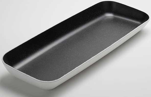 American Metalcraft Lift Collection Melamine White with Black Speckled Rectangular Platter, 24 inch Length