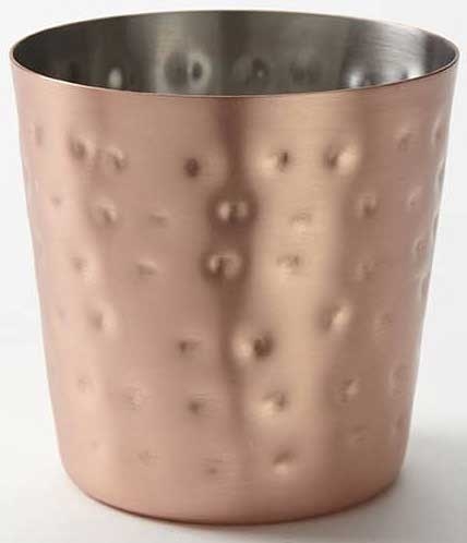 American Metalcraft Copper Hammered Straight Sided Fry Cup, 14 Ounce