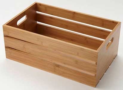 American Metalcraft Bamboo Full Size Wooden Crate, 20 1/2 x 12 1/2 x 8 inch